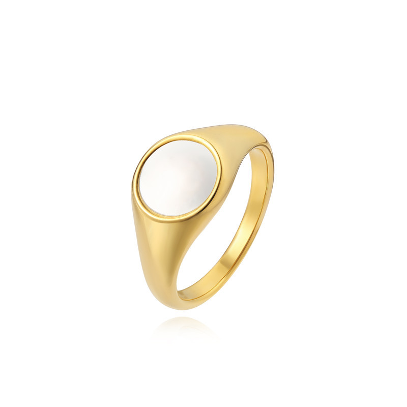 Wholesale Jewelry Simple Style Geometric 304 Stainless Steel Shell 18K Gold Plated Rings display picture 1