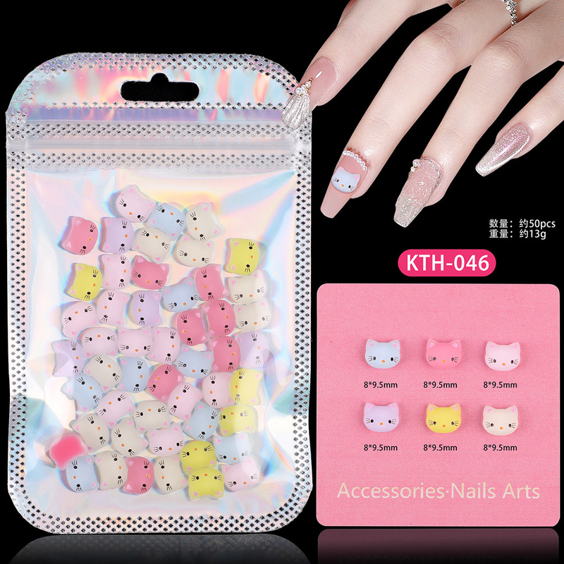 人気のネイルアートアクセサリーヒョウ柄 KT 猫バタークマバブルマートネイルアート漫画 diy ウェアラブルネイルアクセサリー|undefined