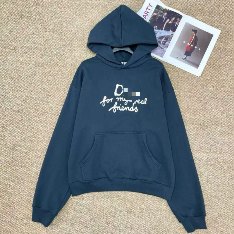 Nanyou Authentic Version Di Early Spring New Navy Blue Iconic Embroidered Logo Long Sleeve Unisex Hoodie Nanyou Authentic Version Di Early Spring New Navy Blue Iconic Embroidered Logo Long Sleeve Unisex Hoodie