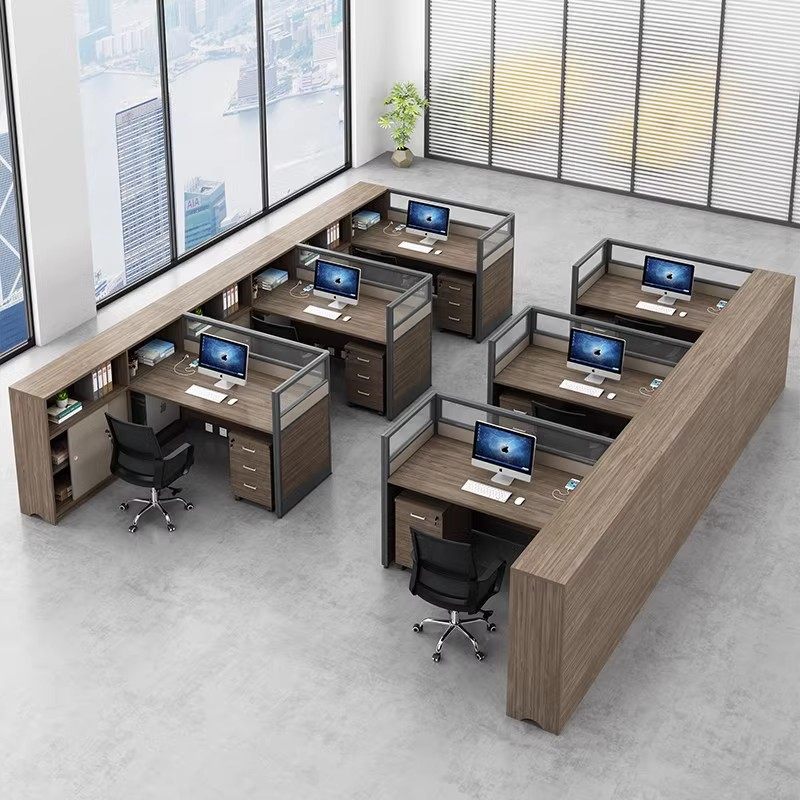 Pantalla de personal combinada estación de cajón de almacenamiento de personal mesa de oficina tarjeta de oficina mesa silla fuente fábrica al por mayor