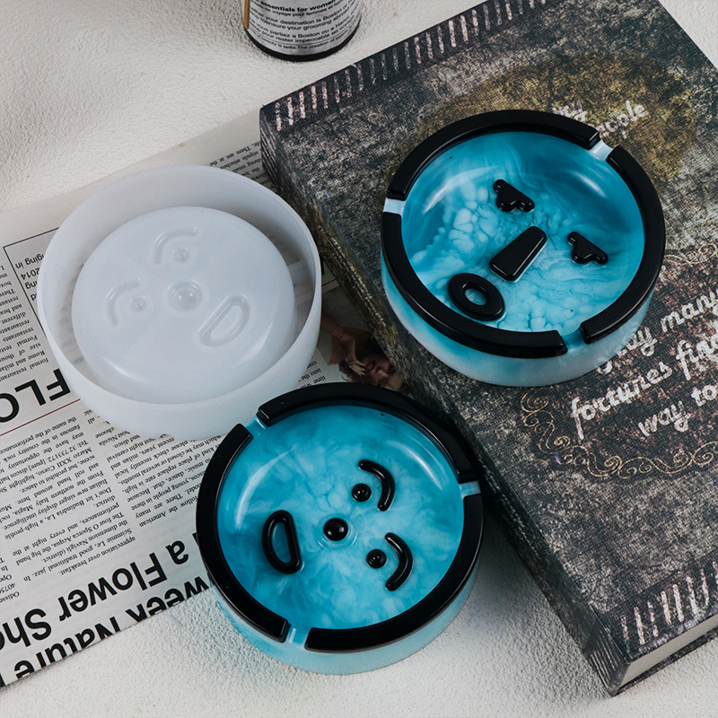 百佳興diy滴膠模具個性人臉表情煙灰缸收納擺台裝飾樹脂硅膠模具