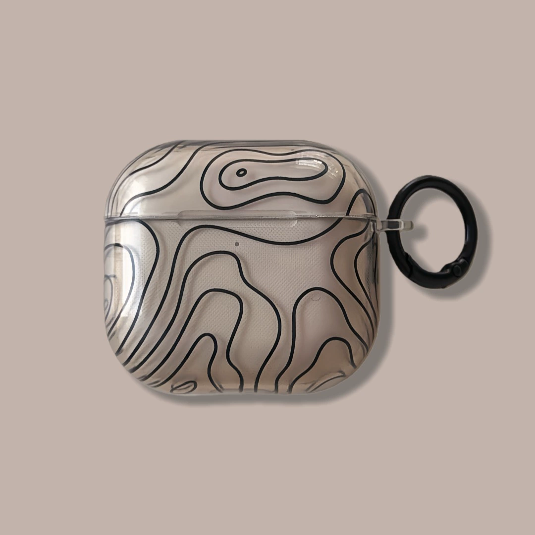 Защитный IMD чехол ТПУ для AirPods (Apple) — глянцевый с подвесом, снежинки и узоры