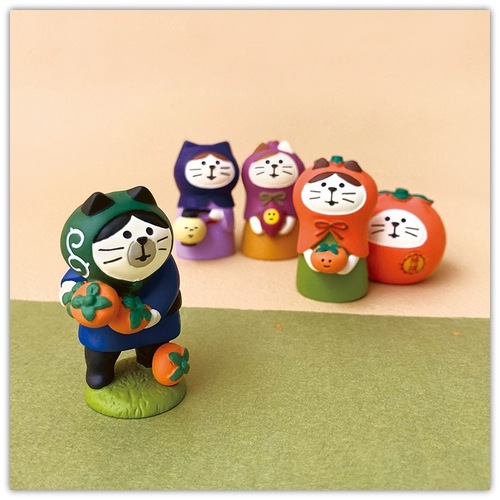 Japanese groceries autumn harvest trendy toys Japanese style ZAKKA persimmon cat INS bonsai food toy decorative resin creative small ornaments