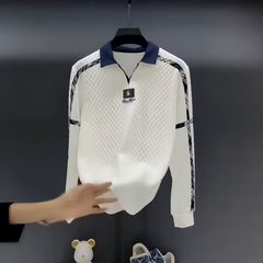 2025秋季时尚新款男士翻领设计师长袖轻奢百搭潮流休闲卫衣