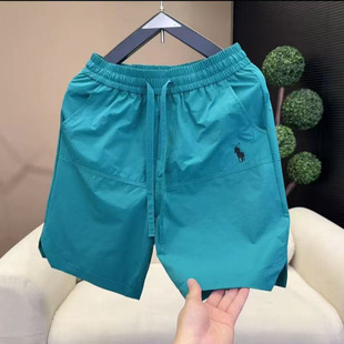Popular 2025 Summer Men's Quick-Dry Breathable Five-Point Pants Perforated Casual Pants Versatile Simple Trendy Embroidered Shorts