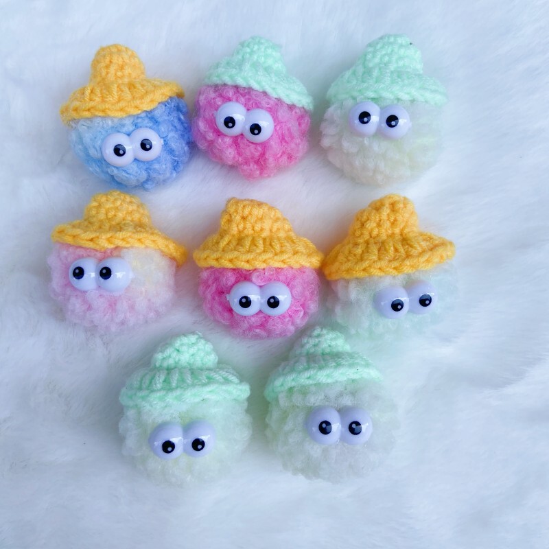 Crocs Shoes Flower Dust Fur Ball Colorful Dust Elf Ball diy Creative Cute Chicken Eye Roll Plush Pendant