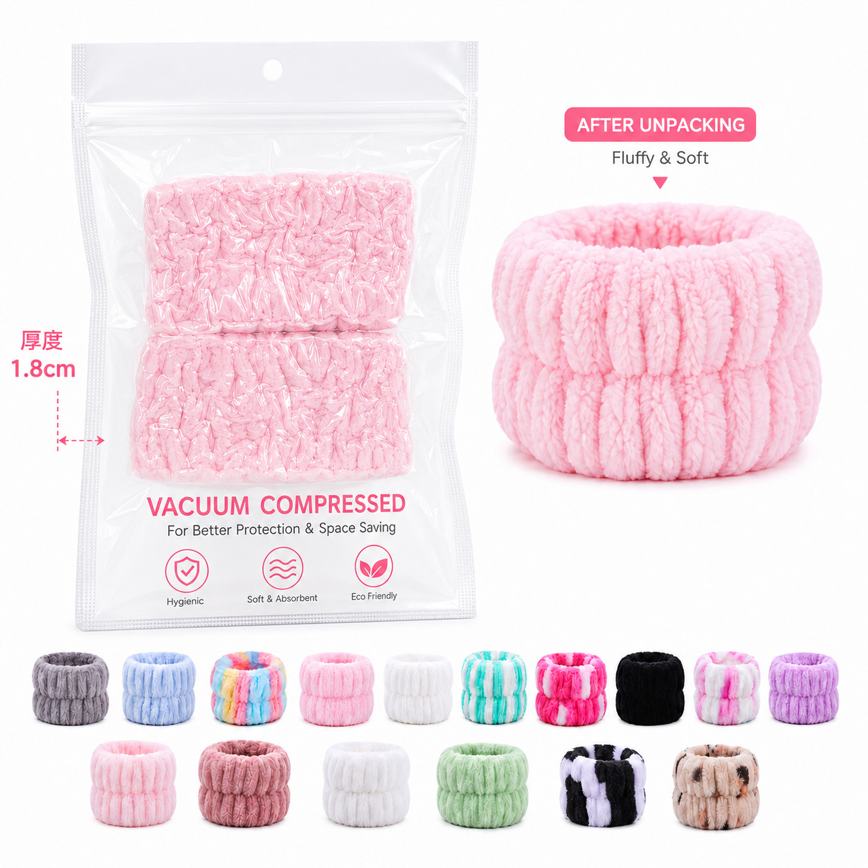 Amazon cross-border franela banda de pelo pulsera conjunto de pulsera absorbente de las mujeres deportes tie-dyed pulsera traje de vacío image 4