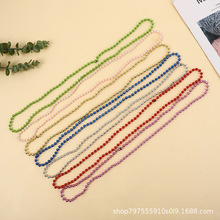 厂家批发彩色塑料珠链 圣诞塑料连线珠 ABS仿珍珠连线珠饰品辅料