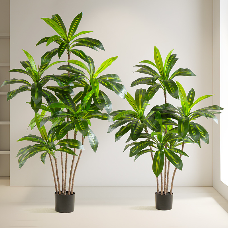 Simulación de plantas verdes, plantas en macetas de madera brasileña, decoración de interiores para el hogar, adornos de plantas, árboles artificiales, bonsáis de suelo de hierro brasileño