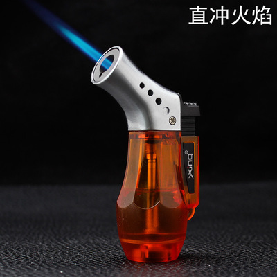 海神1号创意充气防风打火机直冲火焰点烟器个性可视气体烟具批发