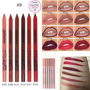 Tft Matte Lip Liner Lipstick Pen Set Not Easy to Fade Outline Lip Shape Factory Direct Sales 6 Pieces Cross-Border New Product