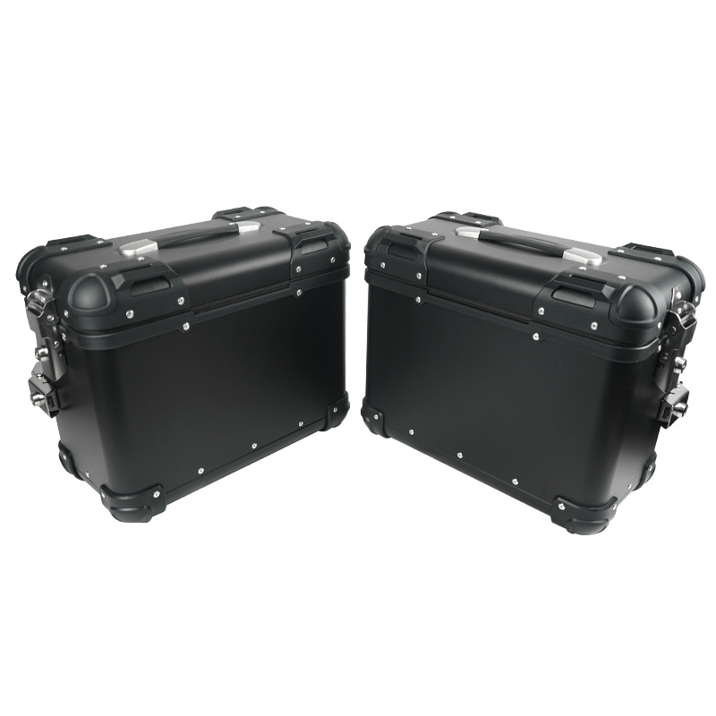 Manufacturer Wholesale Electric Vehicle Motorcycle Rounded Corner Side Box Motorcycle Universal Aluminum Alloy Side Box Side-Mounted Box