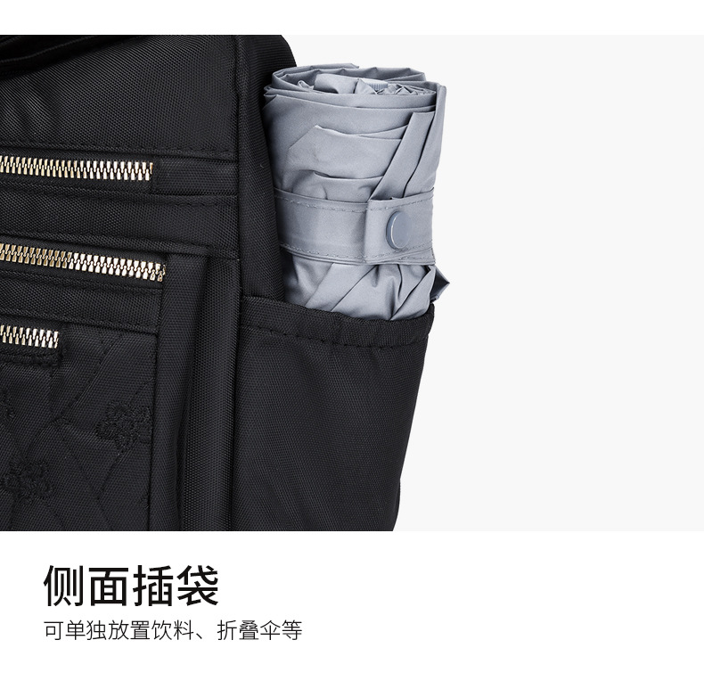 New women's crossbody bag, nylon embroidered shoulder bag, large-capacity multi-layer simple middle-aged mom bag undefined