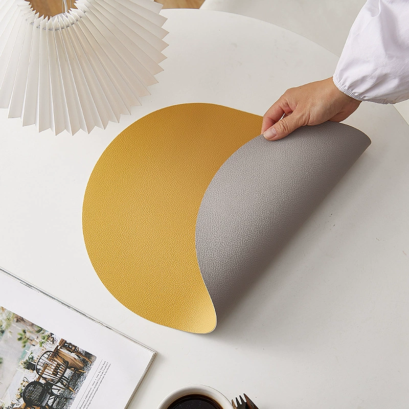 Подставка для столовых приборов в европейском стиле, водонепроницаемый овальный коврик для стола, маслостойкий ПВХ, двухслойная подставка для столовых приборов, подставка для столовых приборов из кожи в западном стиле