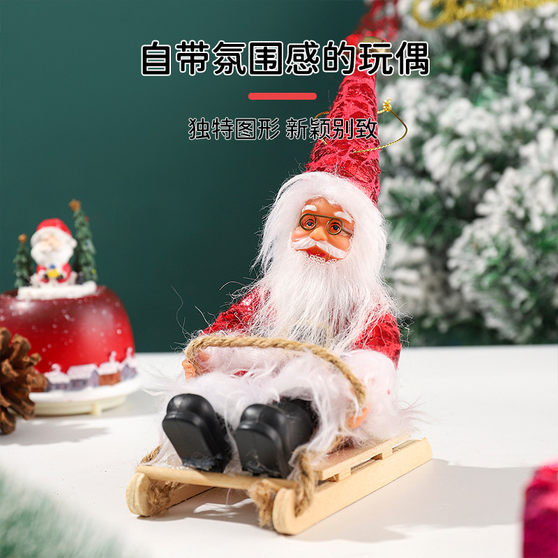 Fabricantes para DIBUJOS ANIMADOS paño felpa Santa Claus muñeca colgante adornos juguetes Navidad decoraciones