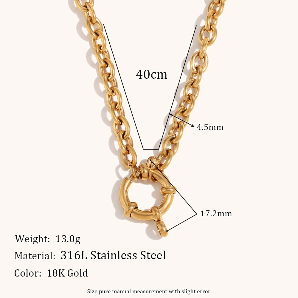 316L Stainless Steel  18K Gold Plated Simple Style Geometric Necklace display picture 5
