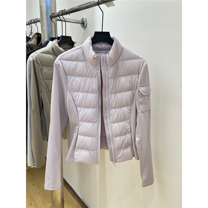 Lulu's Same Style 2025 New Slim and Light 95 White Duck down Jacket Women's Stand-Up Collar Liner Waist Yoga Jacket
