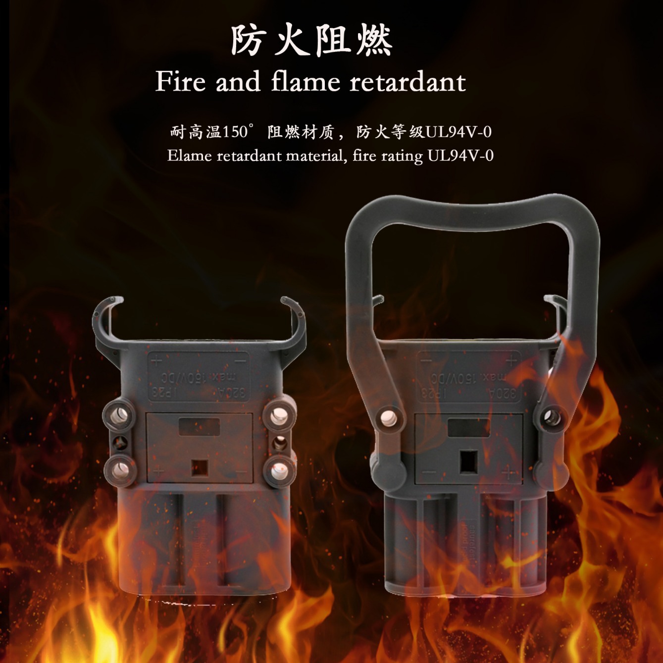 80A160A320A150V REMA Forklift Battery Charger Linde Power Connector DIN Male/Female Plug