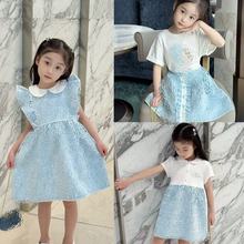 预售 2026春夏新款女童连衣裙  小清新淡蓝色FF连衣裙可爱 小公主