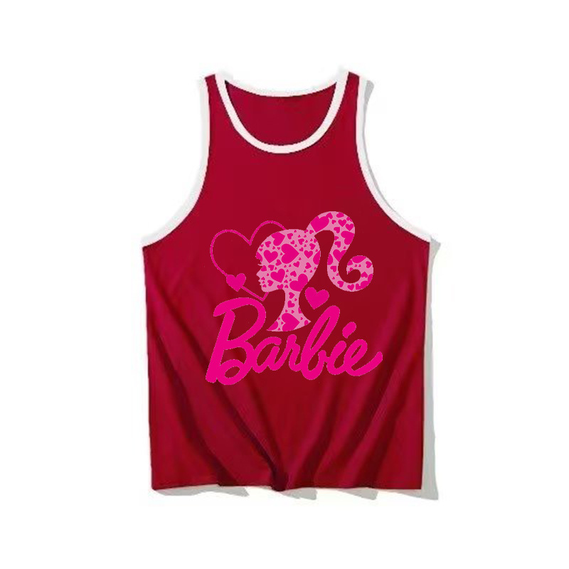 Barbie The Movie Heart Print Children's Tank Top for Boys and Girls, Sleeveless Sporty Style, Amazon
