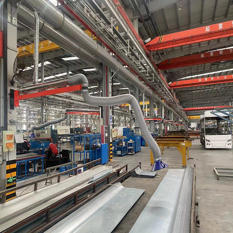 源头厂家焊烟净化吸尘臂配有自由悬停吸烟回收管道净化车间烟雾