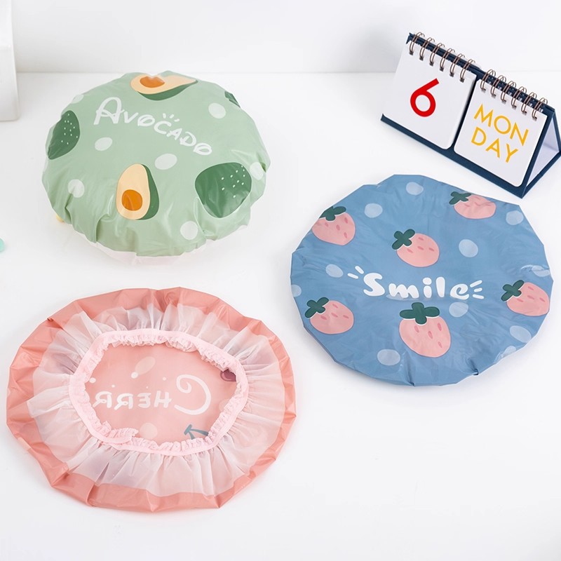 Thickened Waterproof Shower Cap Double Layer Oil-proof Bath Hat_voghion.com