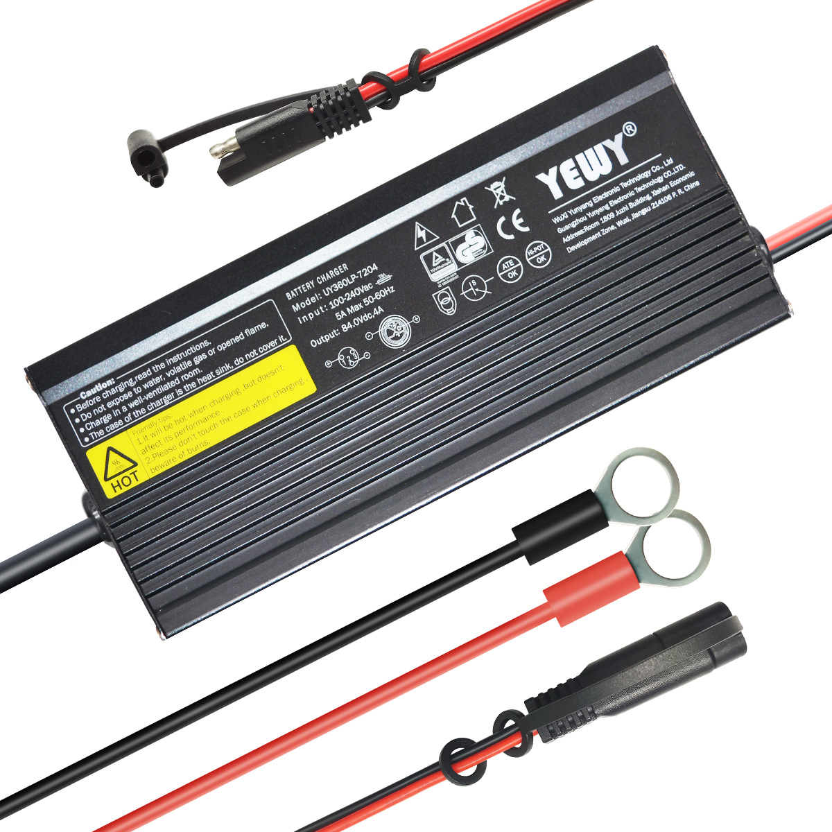 无风扇IP65防水充电器48V5A/6A NCM锂电池充电器50.4/54.6/58.8V