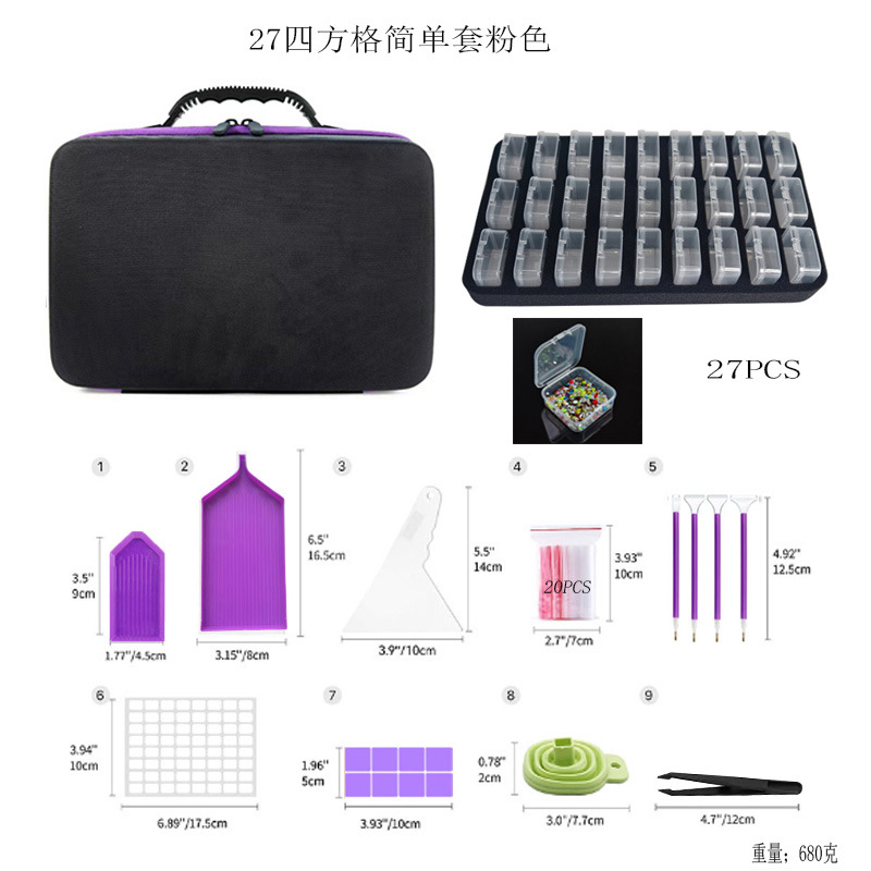 (2개) 국경 핫 다이아몬드 페인팅 다이아몬드 병 60 상자 다기능 휴대용 저장 가방 에센셜 오일 백 도구 세트