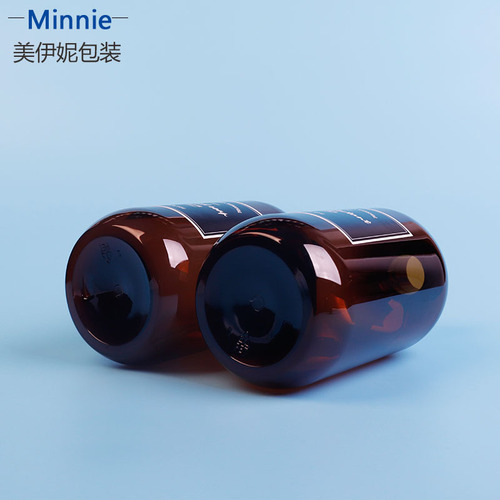 Supply 500ml pet bottle, shampoo bottle, brown round shoulder disinfectant bottle, press shower gel bottle