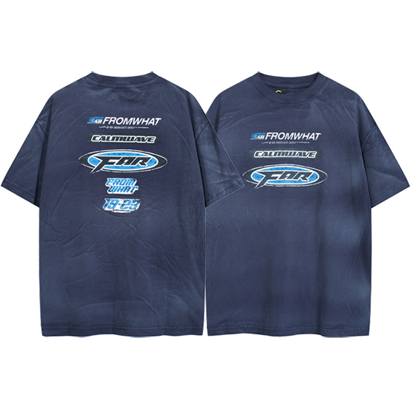 Cross-Border Street Fashion FAR.ARCHIVE apenado lema LOGO carta impresión hombres suelta casual manga corta Camiseta moda