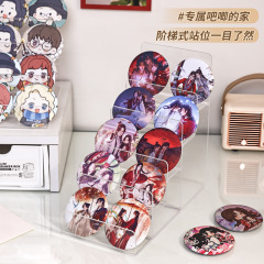 アクリルバー展示棚デスクトップ透明立牌谷子収納棚階段棚周辺バッジ棚