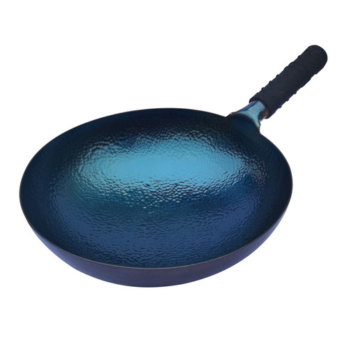 Handmade Zhangqiu iron pot fish scale iron pot old-fashioned traditional household hand-forged wrought iron wok uncoated non-stick pot