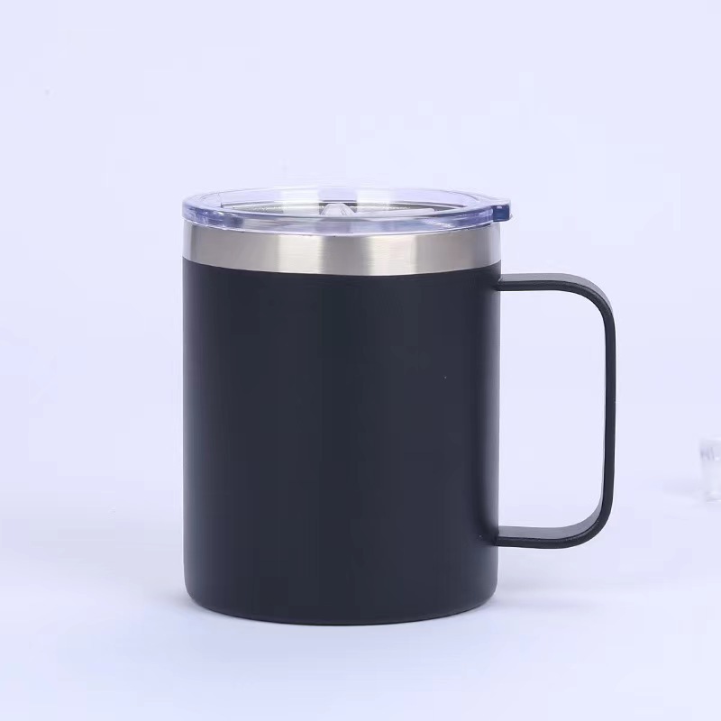 12oz con mango de taza de acero inoxidable 304 taza de oficina de aislamiento térmico taza de cerveza de café de hielo botella térmica