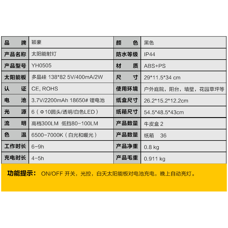 2021亚马逊 太阳能草坪灯射灯 户外防水花园景观灯 地插灯