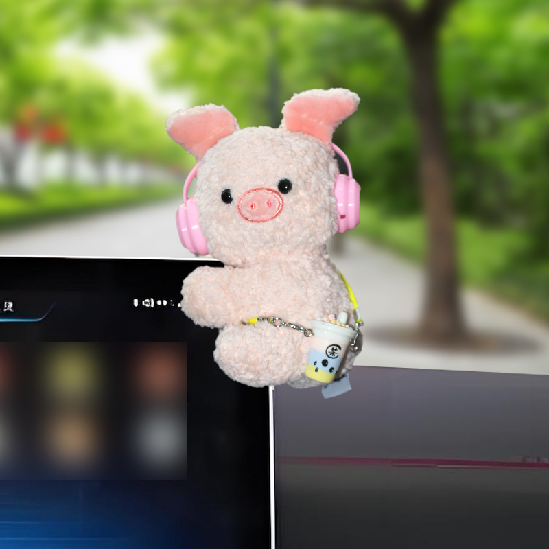 2025 nuevo automóvil con decoraciones de cocina montadas en la pantalla de la consola central de dibujos animados adorables decoraciones chicas