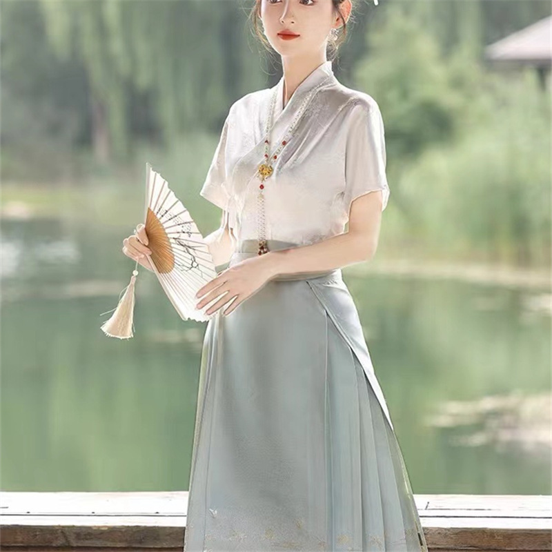 新中式明制马面裙套装搭配上衣汉服小个子日常国风2024夏季两件套