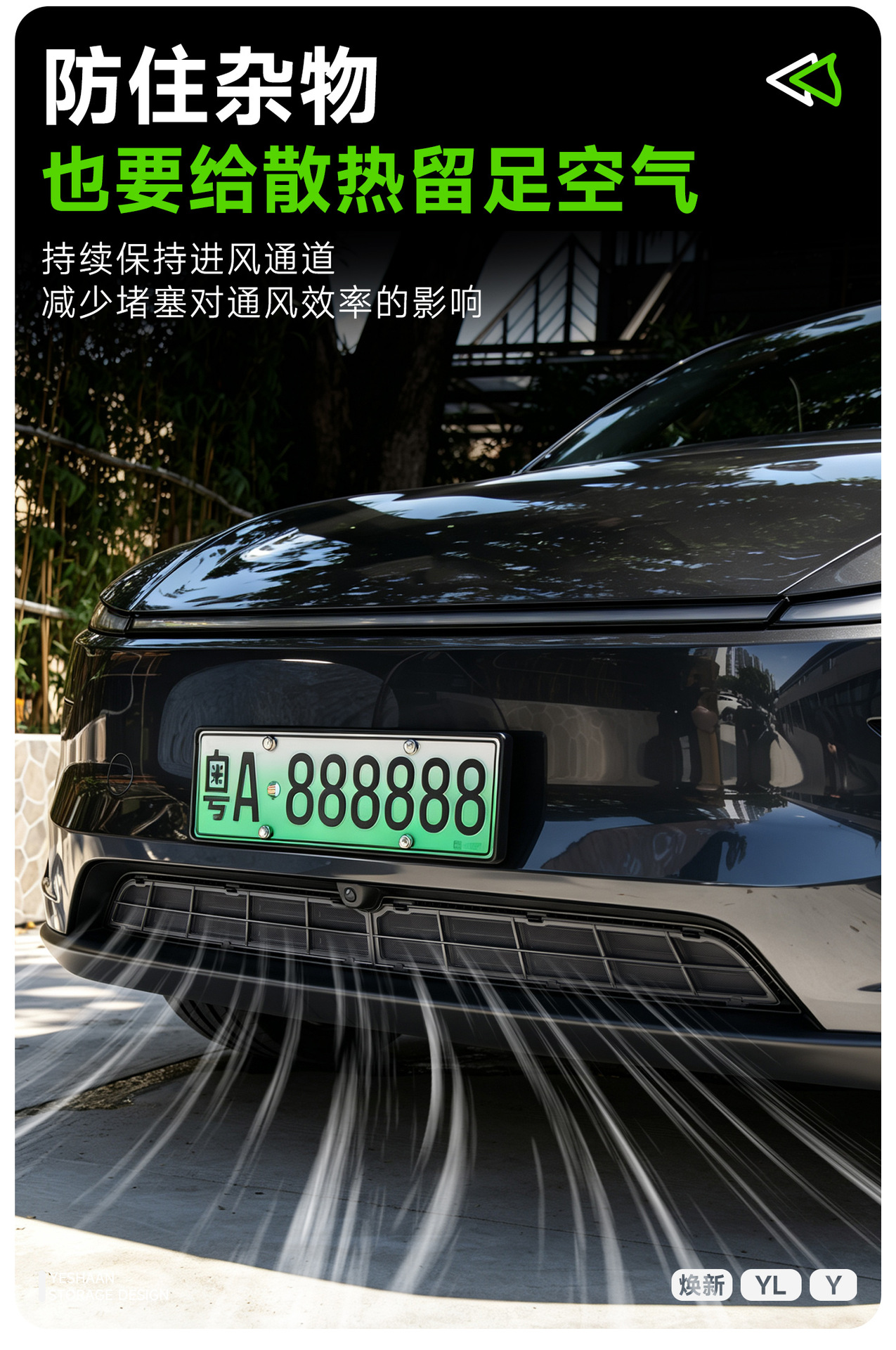 Suitable for Tesla's new Model Y/YL, suspended anti-insect net, air conditioning intake protection, dust-proof net accessories