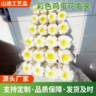 仿真鸡蛋花发夹东南亚风沙滩度假头饰厂家批发彩色花朵发饰装饰