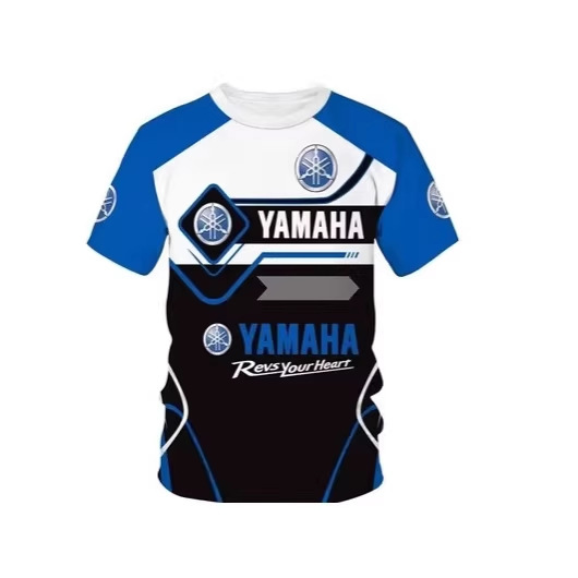 Harajuku Street Fashion Brand Yamaha Clothing Men's Round Neck Motorcycle Racing Style 3D Printed T-Shirt Harajuku Street Fashion Brand Yamaha Clothing Men's Round Neck Motorcycle Racing Style 3D Printed T-Shirt