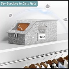クロスボーダー Amazon 帽子収納ボックス ジッパー付きカバー 防塵 視覚的 大容量 積み重ね可能な野球帽収納ボックス