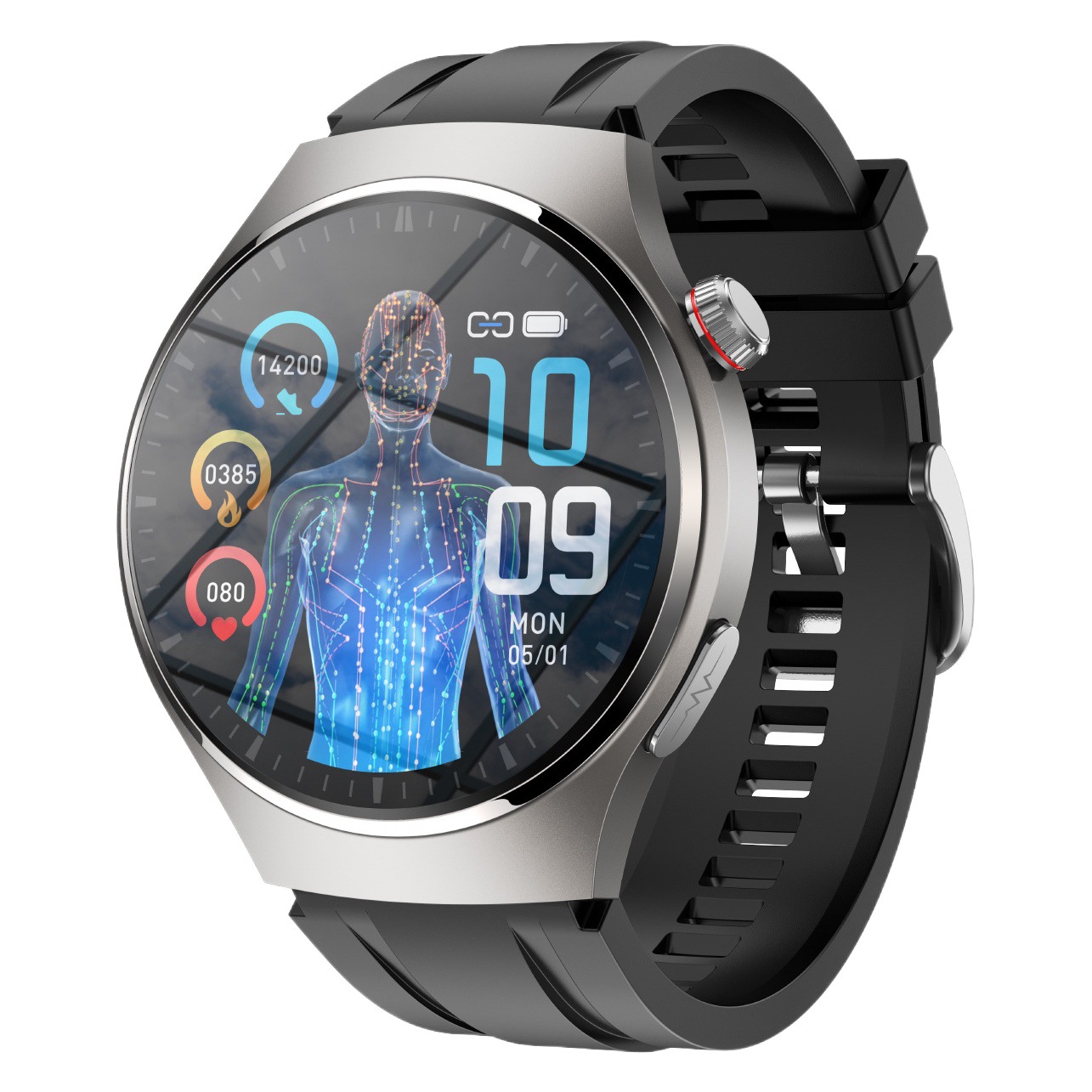 Reloj inteligente AMOLED popular de Huaqiangbei con ECG, monitorización de azúcar en sangre y temperatura corporal, reloj multifuncional S200, éxito de ventas transfronterizo