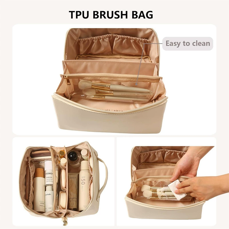 Cosmetic bag for traveling, shoulder bag, dressing table, storage system, handle