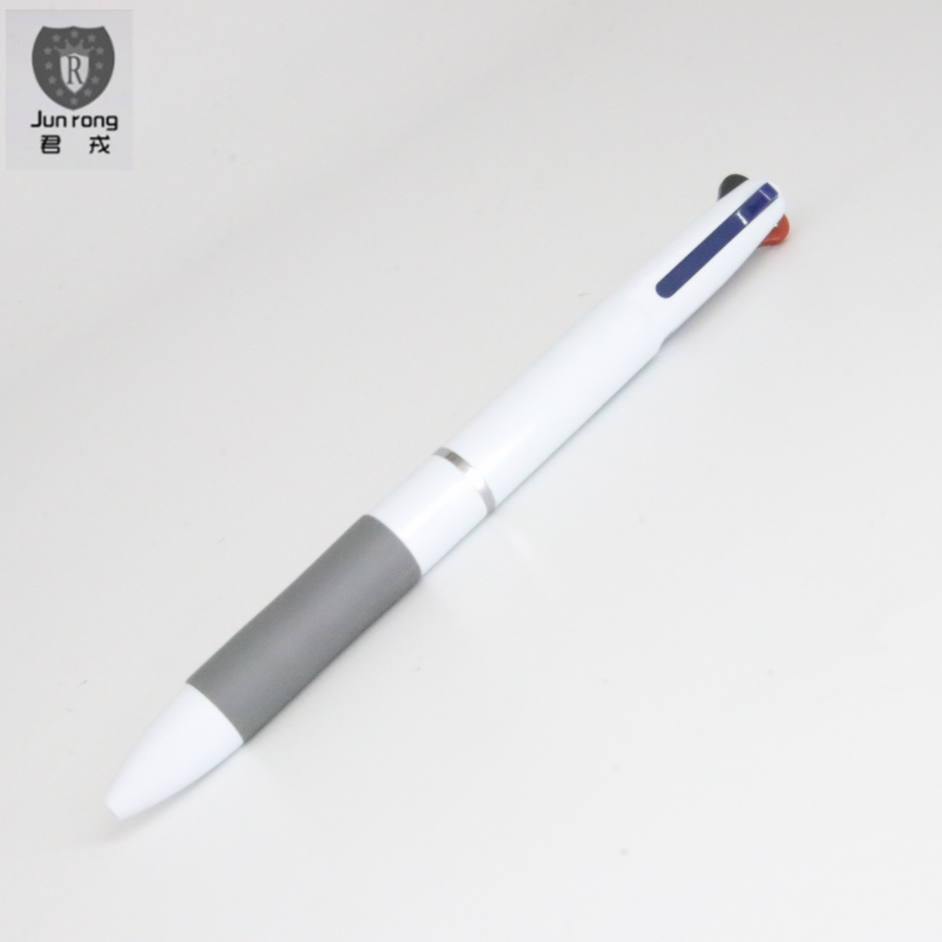 Pluma plástica del regalo pluma multicolor impresión del logotipo 3-color que empareja el cuaderno Prensa de la pluma recarga Negro Rojo Azul