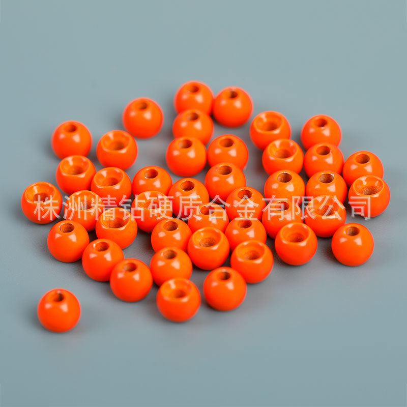 铜鱼坠配重 荧光橙铜珠 飞蝇钓配重材料