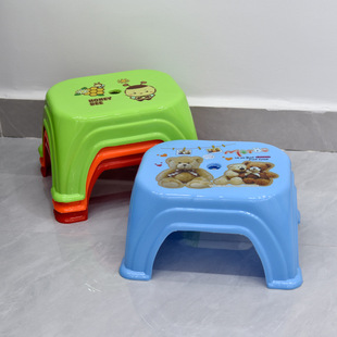 Manufacturer Wholesale Large Thickened Plastic Small Stools Kindergarten Cartoon Square Stools Benches Fashion Creative Small Stools