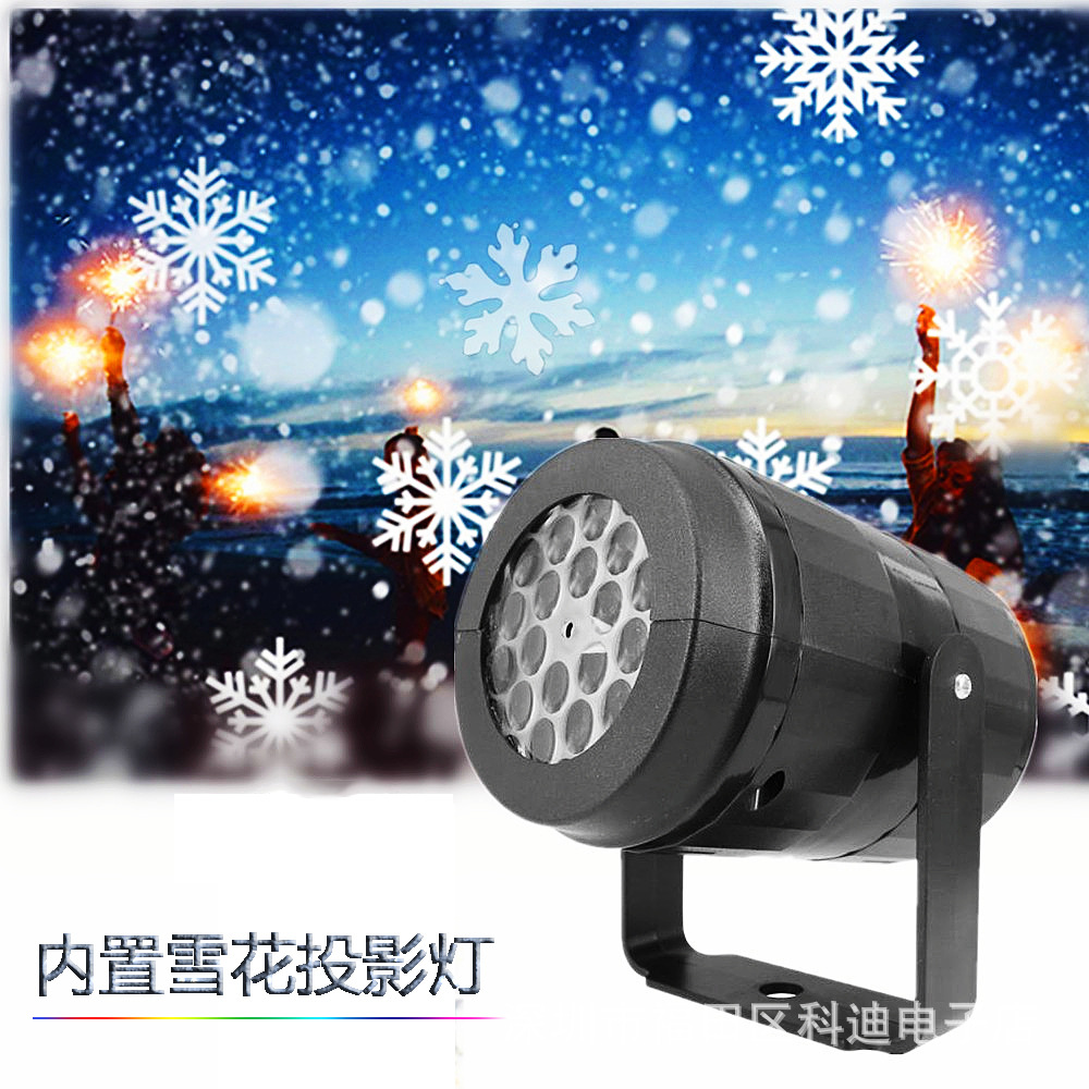 Tormenta de nieve 16 imágenes Luz de patrón giratoria Copo de nieve de Navidad Día de San Valentín Decoración de luz ambiental Luz de proyección de escenario láser
