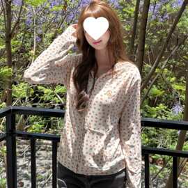 # 实价 韩系气质雏菊连帽拉链外套女夏季修身显瘦防晒衫上衣
