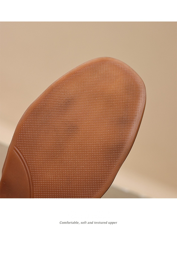 Sandal nữ quai chữ T da cừu rỗng gót xuồng 5 cm — Màu be chi tiết 20