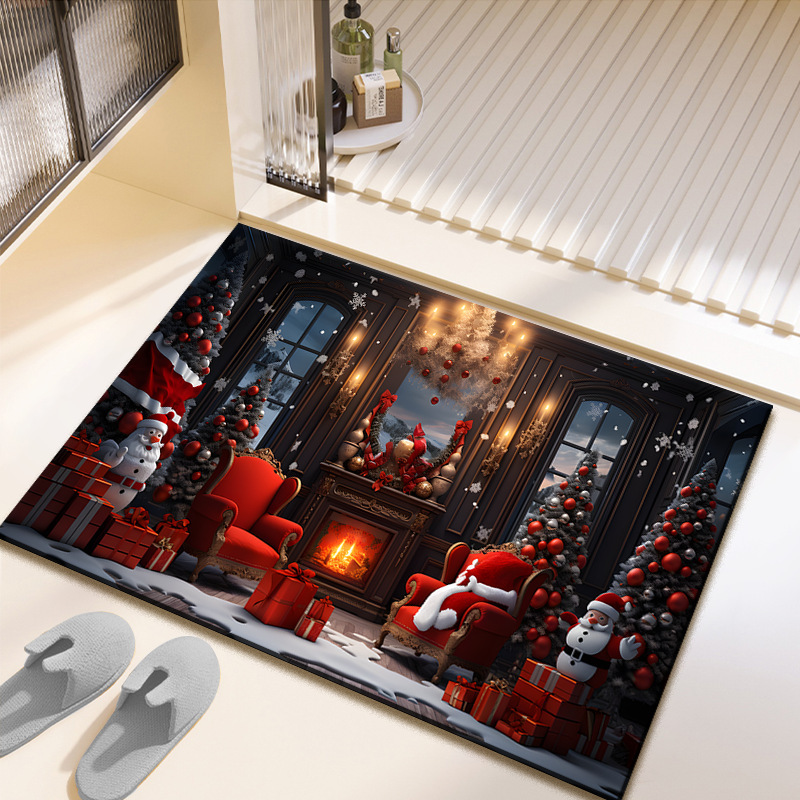 クリスマス浴室滑り止め珪藻泥マットトイレ吸水速乾じゅうたんマットトイレ浴室マット|undefined
