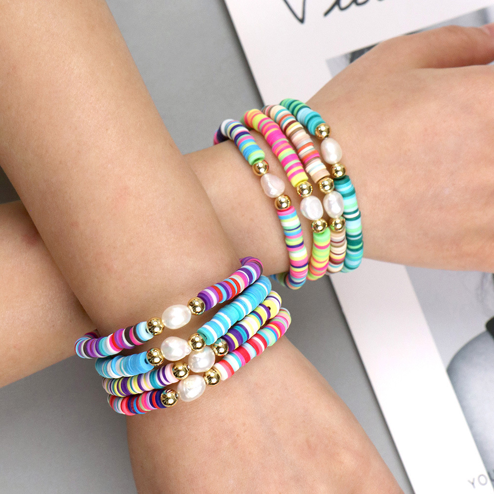 1 Piece Bohemian Colorful Soft Clay Women's Bracelets display picture 4